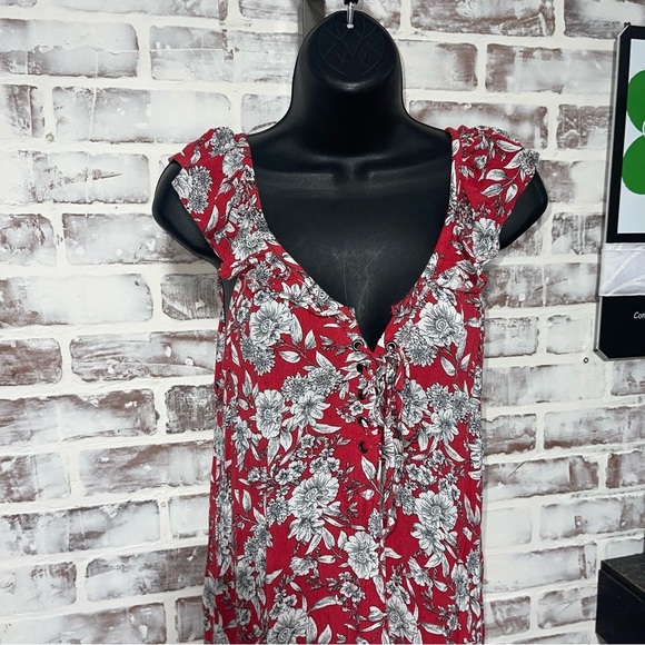 American Eagle Outfitters Red Sundress Sleeveless Midi size medium - Picture 5 of 9